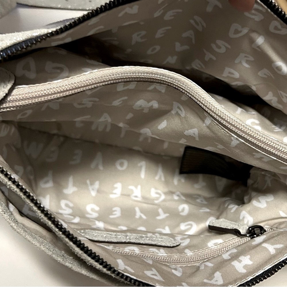 Aimee Kestenberg Leather Silver crossbody shoulder bag  New - Picture 8 of 12